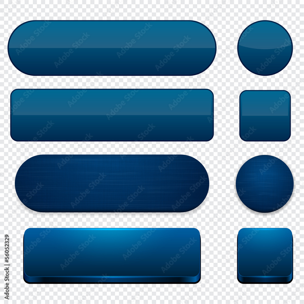 Dark-blue high-detailed modern web buttons. Dark-blue high-detailed modern web buttons.