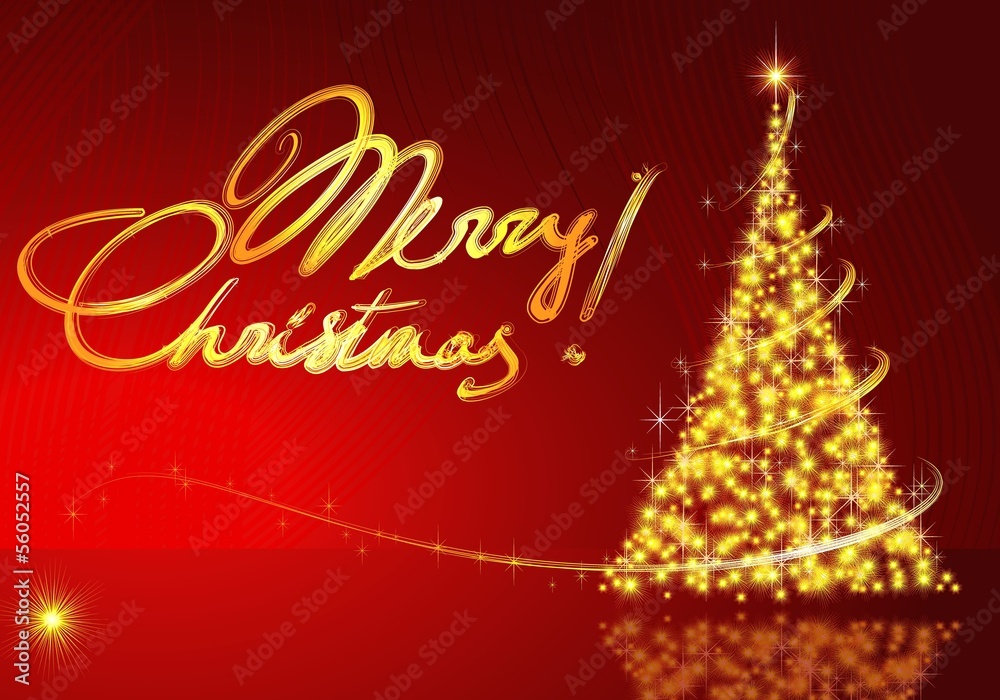 Shining Christmas tree with golden sparkles. Vector. Shining Christmas tree with golden sparkles. Vector.