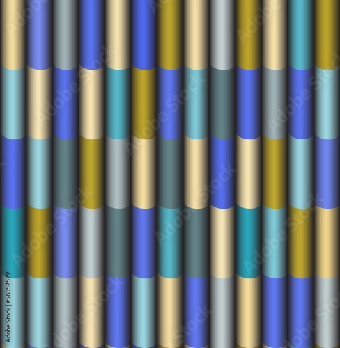 3D Pipes Cylinders Abstract Vector Seamless Pattern.