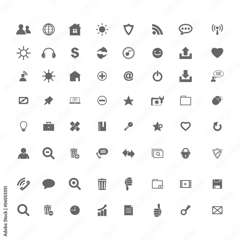 Business icons on white background web buttons