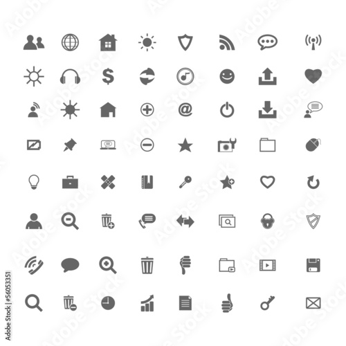 Business icons on white background web buttons