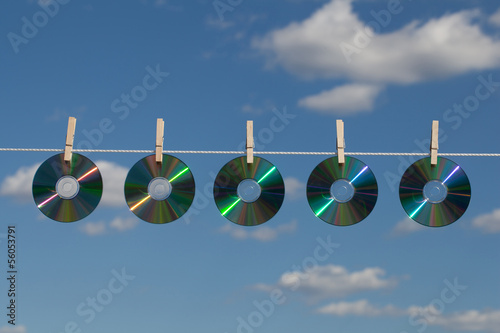 Five CDs On A Clotheslines photo