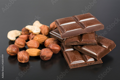 Chocolate with various nuts