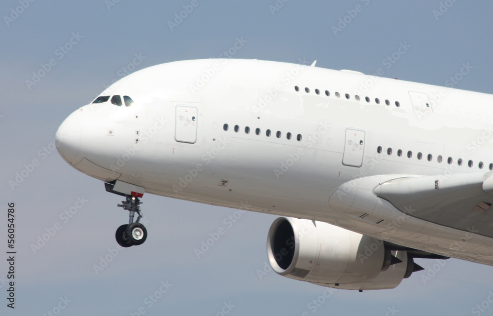 Fototapeta premium huge white jet landing