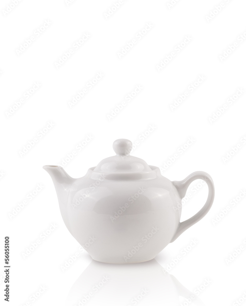 Coffee-pot with white copy space