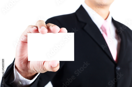 Businessman show blank namecard