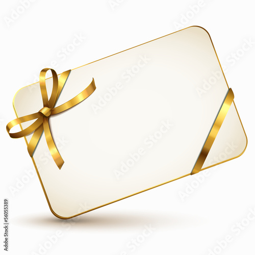 Gutscheinkarte mit goldener Schleife
