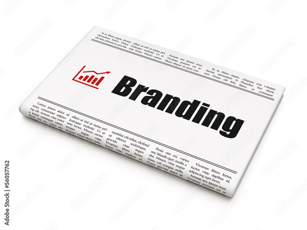Advertising news concept: newspaper with Branding and Growth Gra Advertising news concept: newspaper with Branding and Growth Gra