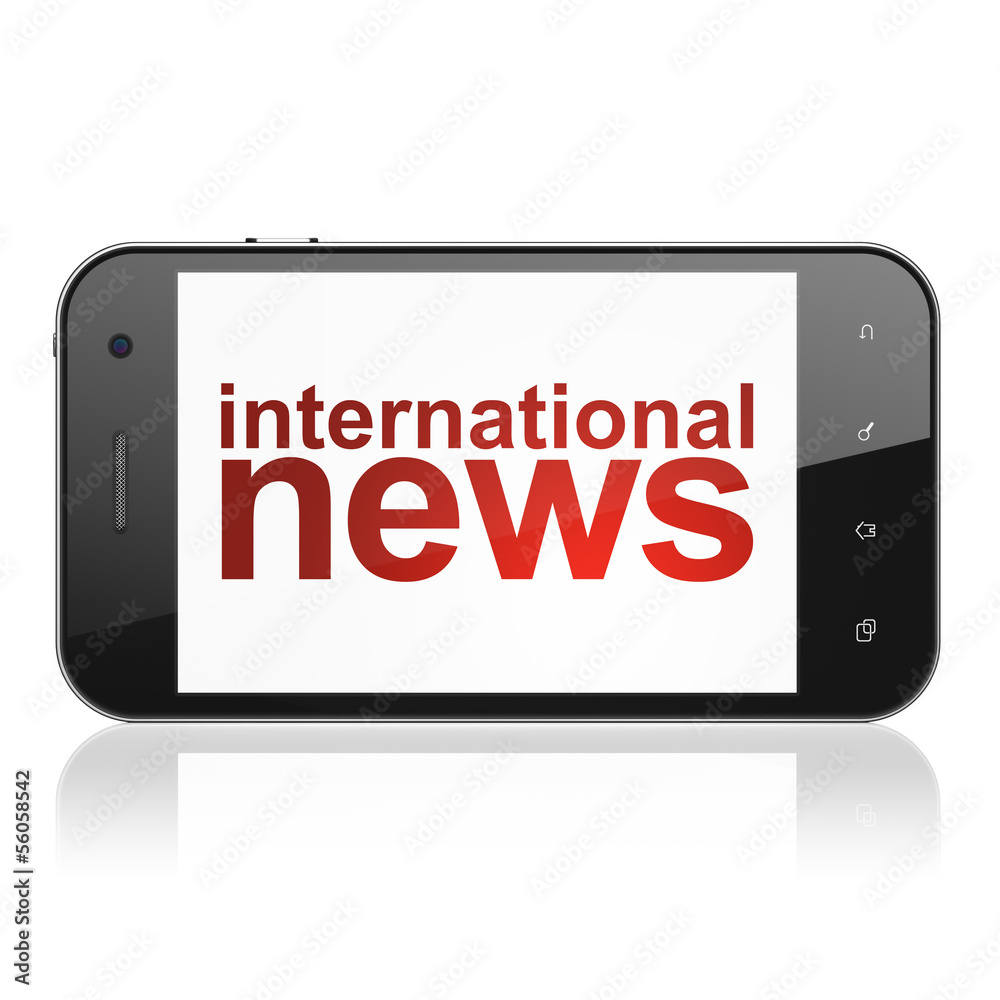 News concept: International News on smartphone News concept: International News on smartphone