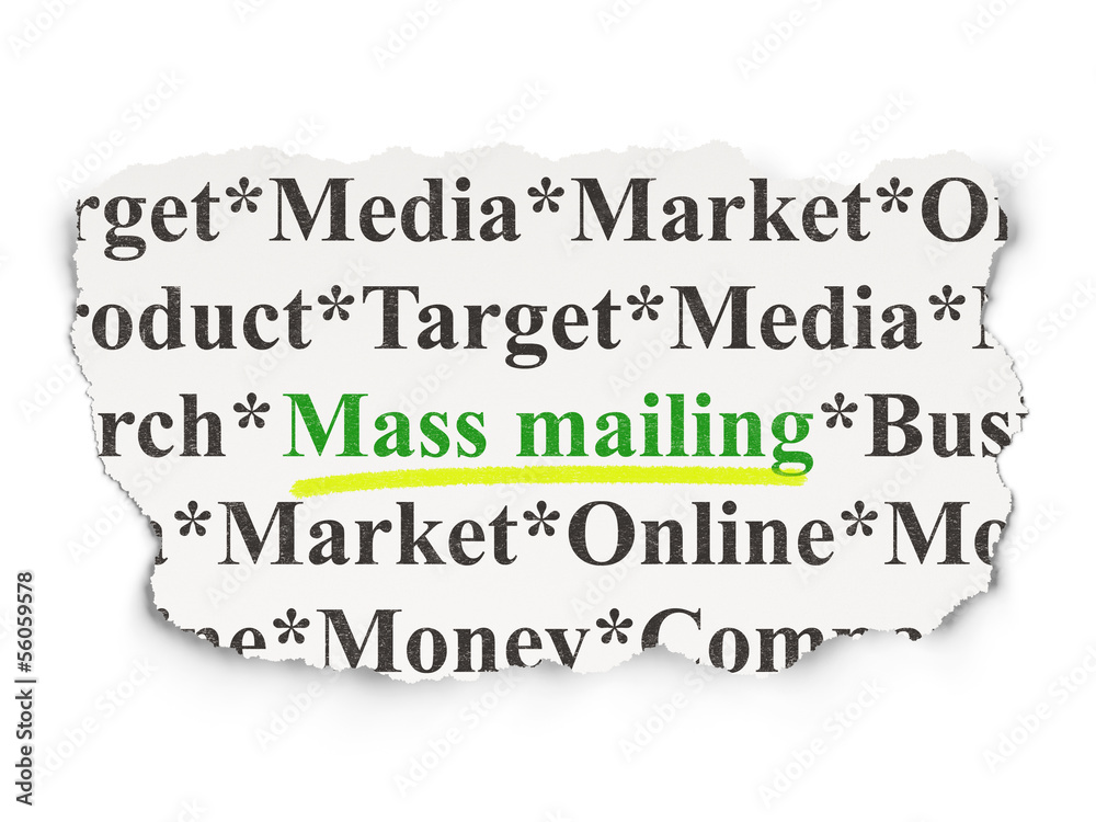 Advertising concept: Mass Mailing on Paper background