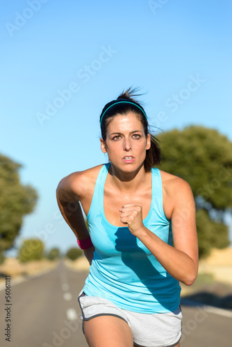 Woman running and training hard