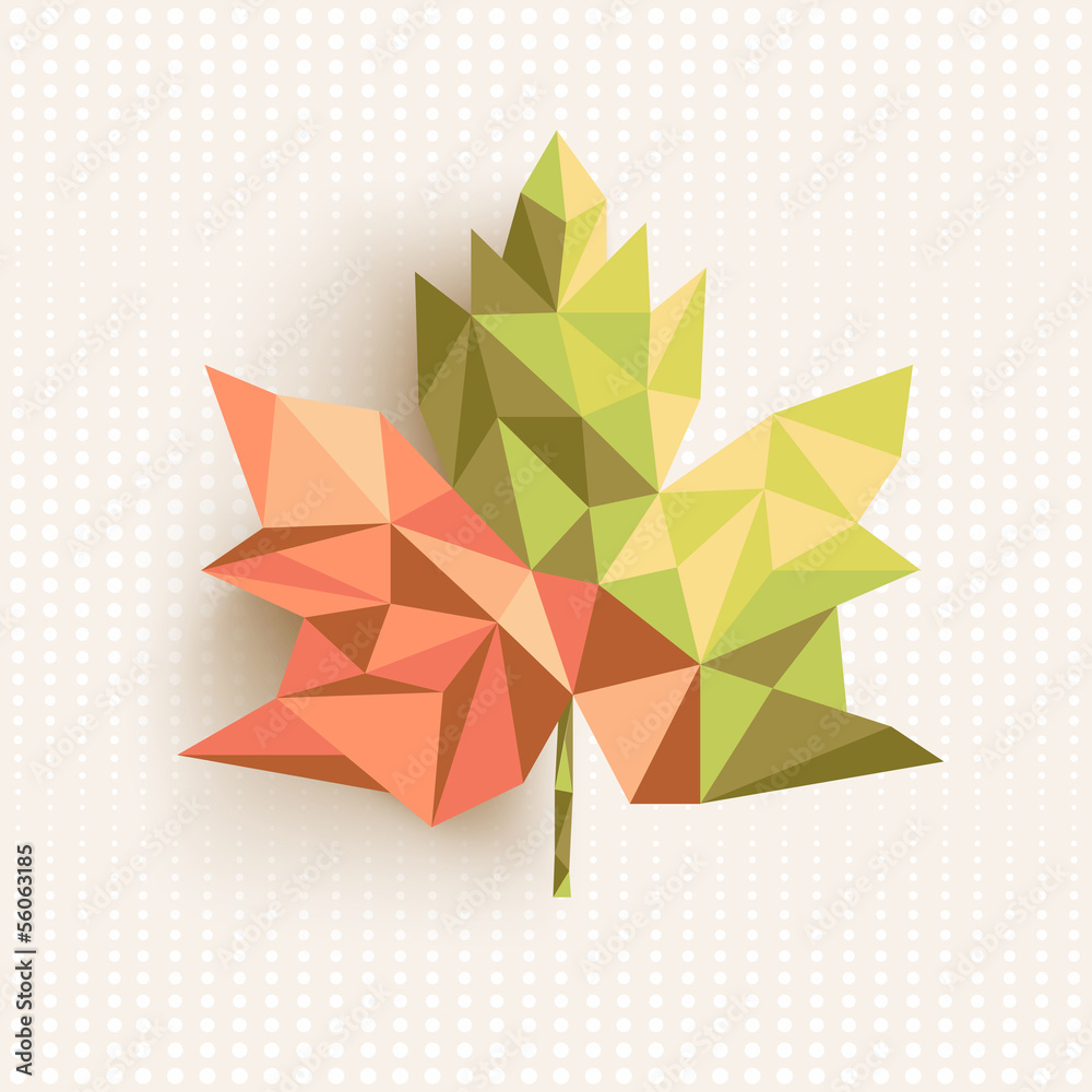 Fall season triangle leaf composition concept background. EPS10 - obrazy, fototapety, plakaty 