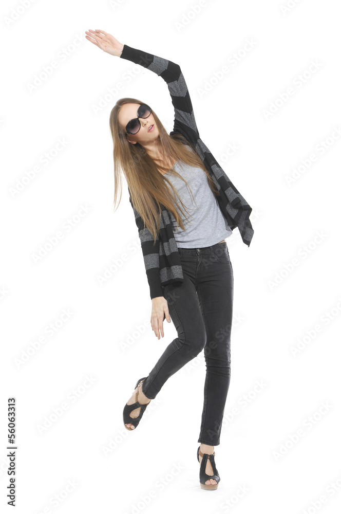 Portrait of a beautiful woman in sunglasses posing isolated Portrait of a beautiful woman in sunglasses posing isolated