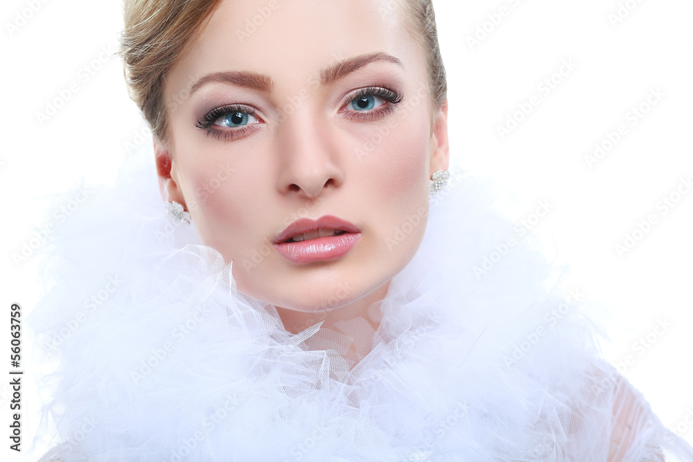 portrait girl is in fashion style. Wedding decoration. Isolated 