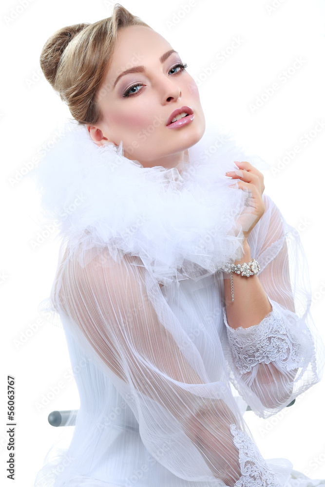 portrait girl is in fashion style. Wedding decoration. Isolated portrait girl is in fashion style. Wedding decoration. Isolated
