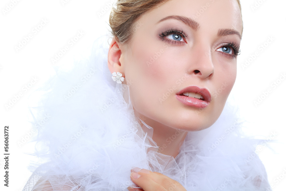 portrait girl is in fashion style. Wedding decoration. Isolated 