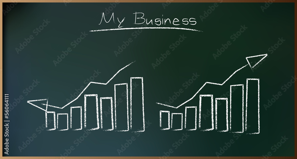 Naklejka premium Business Plan on Schoolboard in Vector illustration