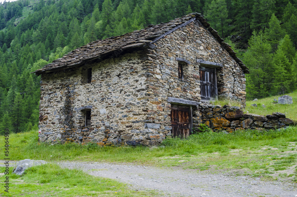 Fototapeta premium Stone houses. Traditional alpine village in the mountains