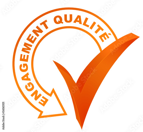engagement qualité sur symbole validé orange