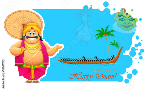 King Mahabali enjoying Boat Race of Kerla