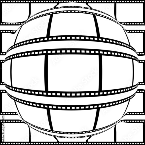 Positive filmstrip convex to sphere from center
