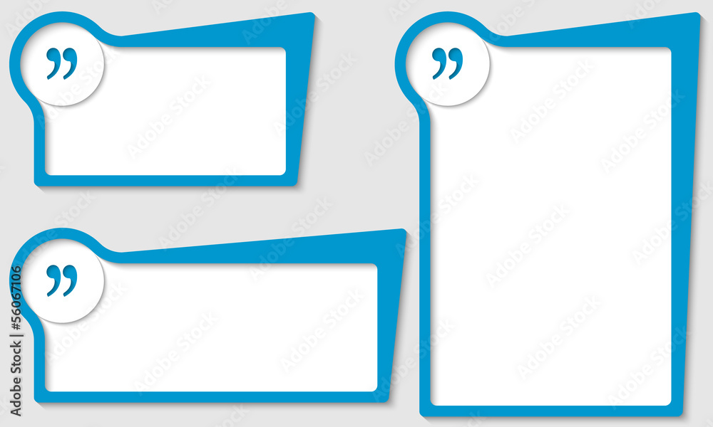 set of three boxes with quotation mark set of three boxes with quotation mark