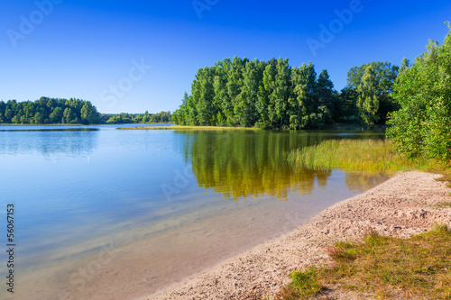 Fototapeta Naklejka Na Ścianę i Meble -  Summer scenery at the lake in Poland
