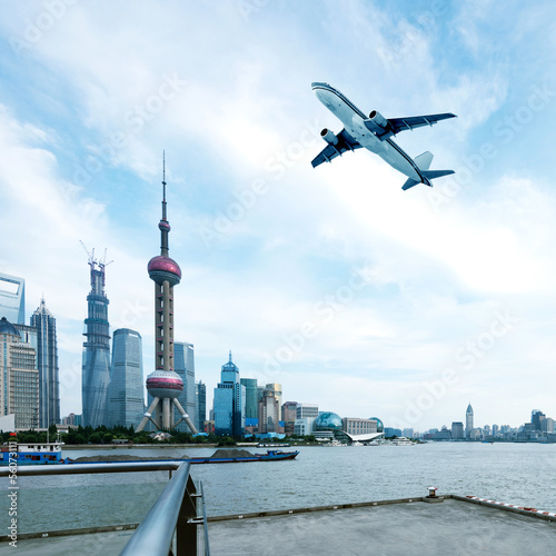 Aircraft on the Shanghai sky