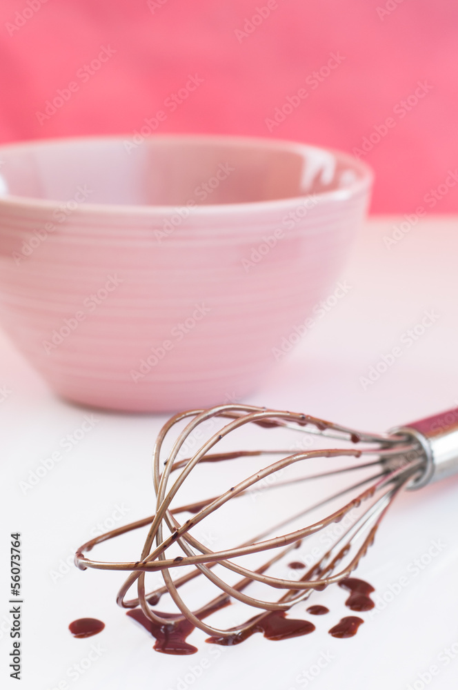 Chocolate cream or batter cooking ingredients. Chocolate cream or batter cooking ingredients.