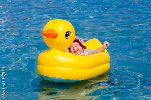 Happy baby in the boat