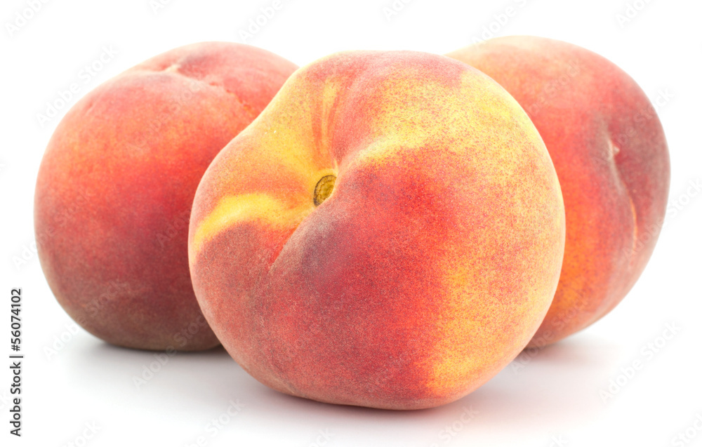 Ripe peach fruit isolated on white background Ripe peach fruit isolated on white background