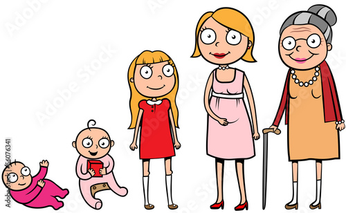 Woman life stages development