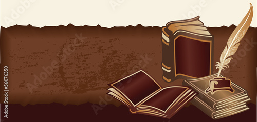 Retro background with vintage books