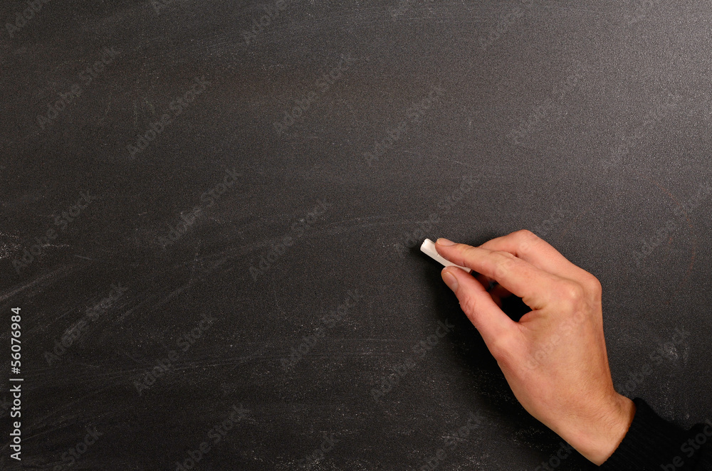 Writing on a blackboard Writing on a blackboard
