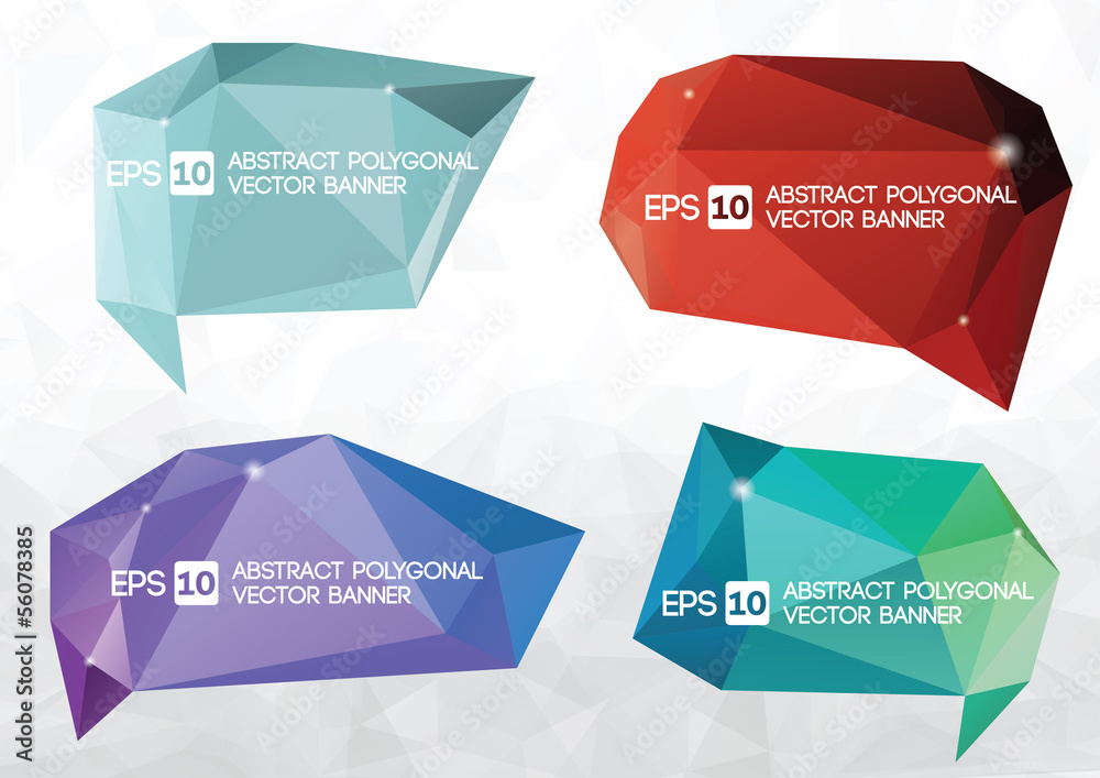 A collection of vector modern abstract origami polygonal banner - obrazy, fototapety, plakaty 