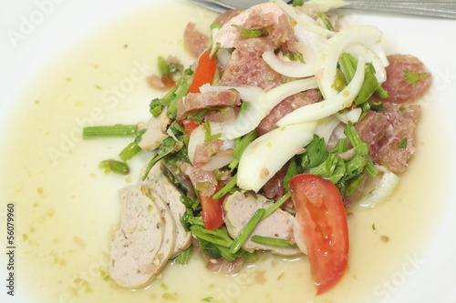 Thai Yum Mooyor and pork salad photo