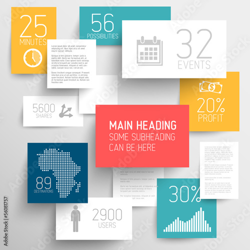 Vector abstract rectangles  infographic template
