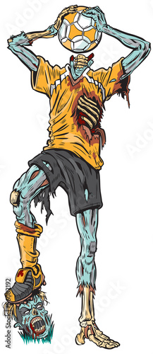 Zombie Soccer Player Vector Cartoon