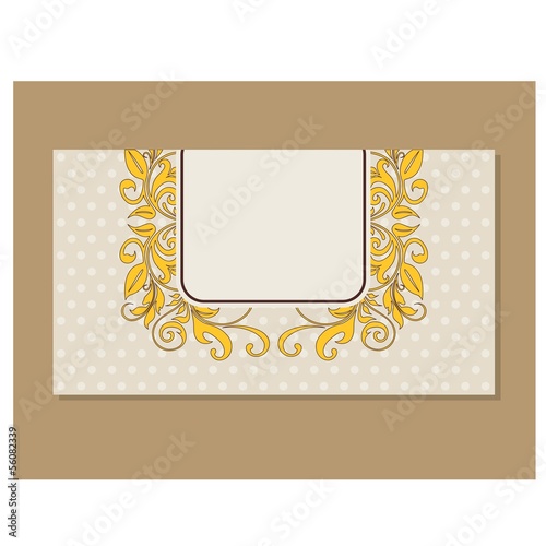 Floral vintage business card, invitation or announcement
