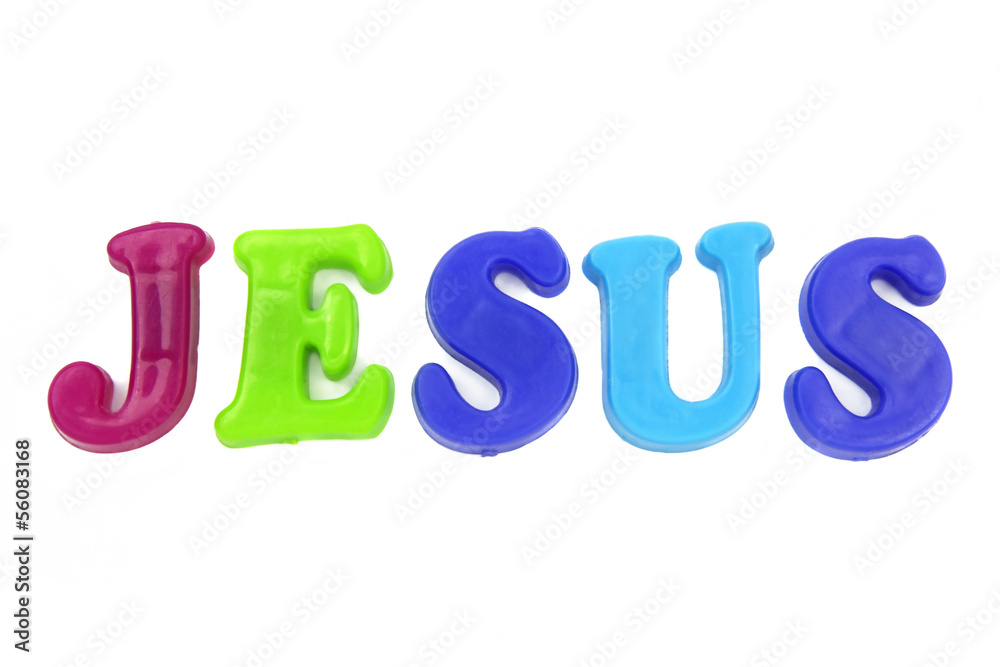 word jesus on white background word jesus on white background