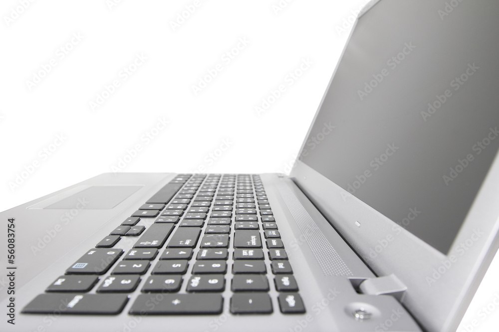 Profile view of Laptop notebook on White backgound Profile view of Laptop notebook on White backgound