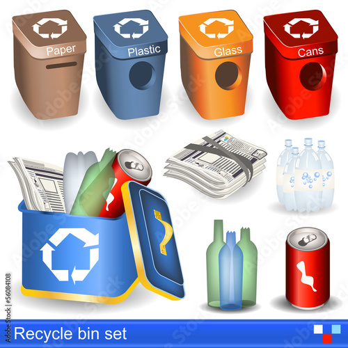 recycle bin icons set