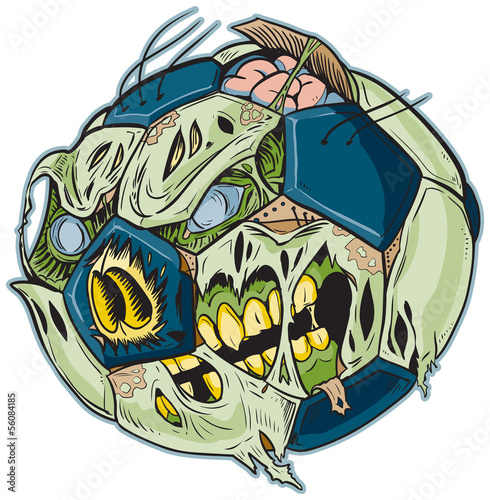 Zombie Soccer Ball Vector Cartoon