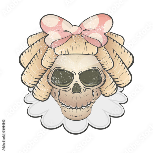 totenkopf frau schleife