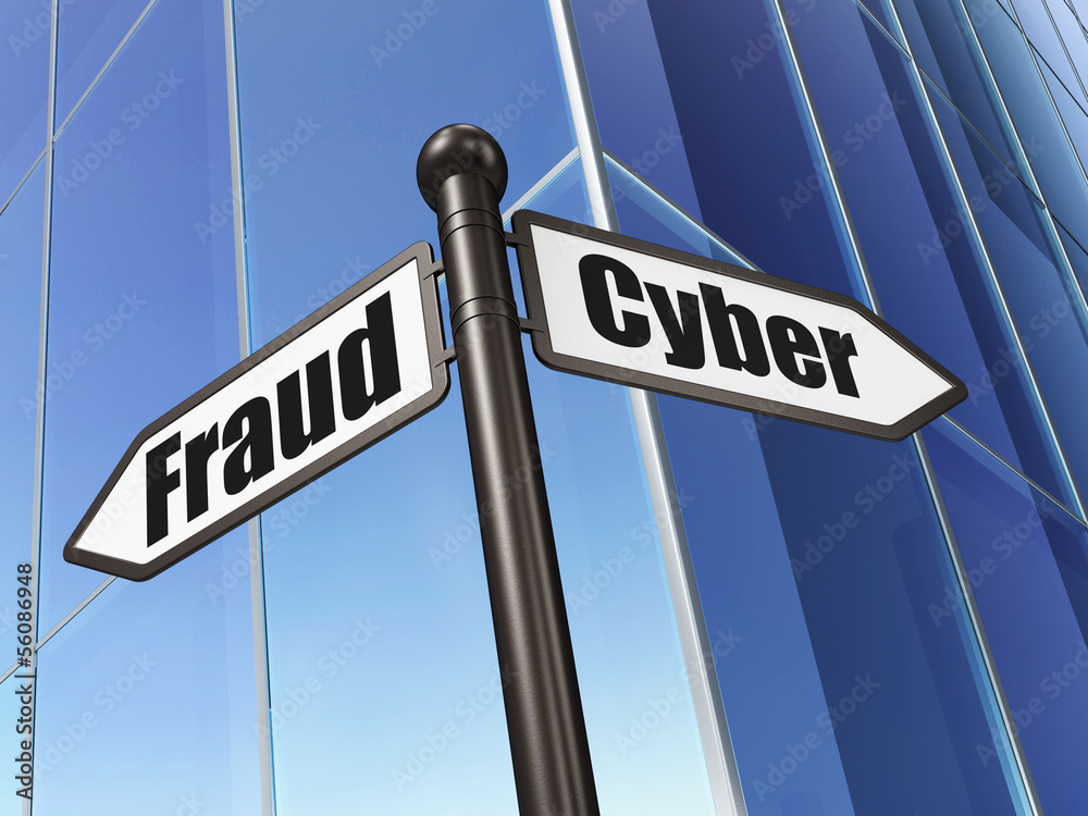 Privacy concept: Cyber Fraud on Building background