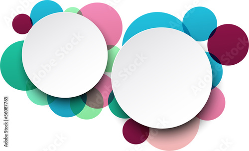 Paper white round speech bubbles.