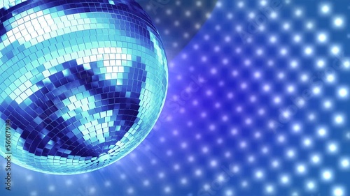 Disco Spiegelkugel, drehend, blau