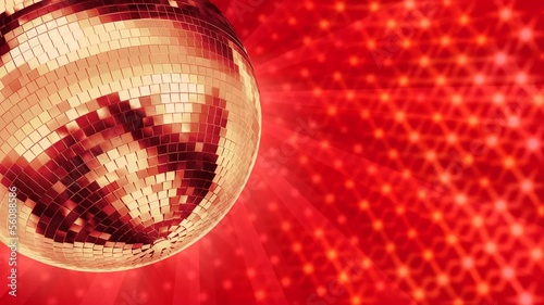 Disco Spiegelkugel, drehend, rot