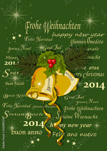 Weihnachtskarte mit Glocken, 2014