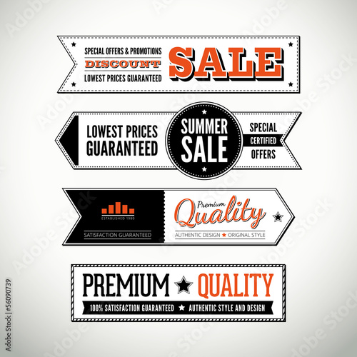 Vector set of horizontal vintage labels